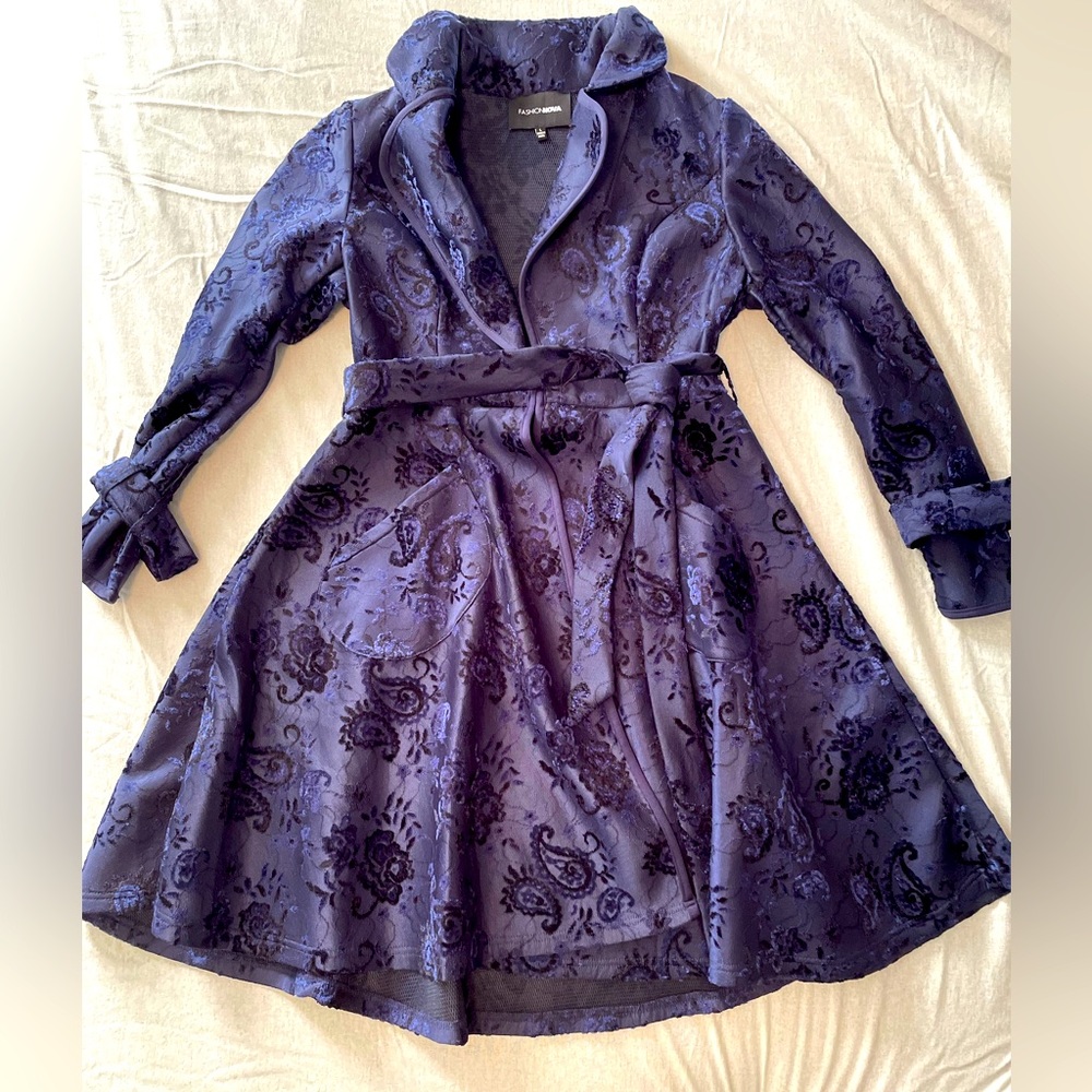 Fashion Nova Deep Royal Blue Light Dress Jacket